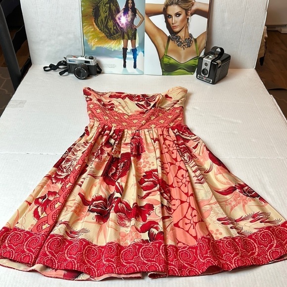 Plenty by Tracy Reese silk strapless floral dress - Picture 1 of 11